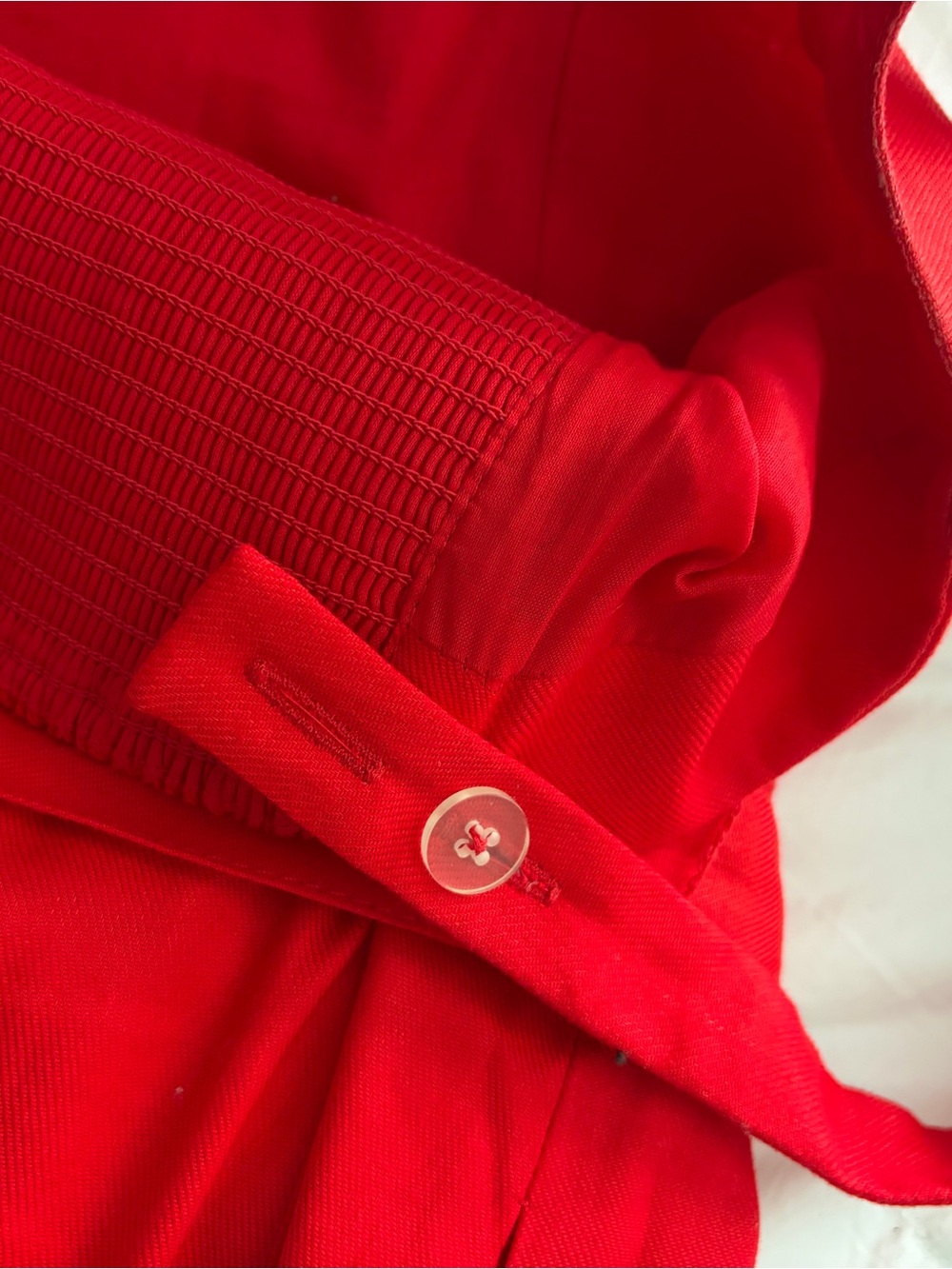Banana Republic Red Square-Neck Tie-Waist Midi Dress - Picture 4 of 10